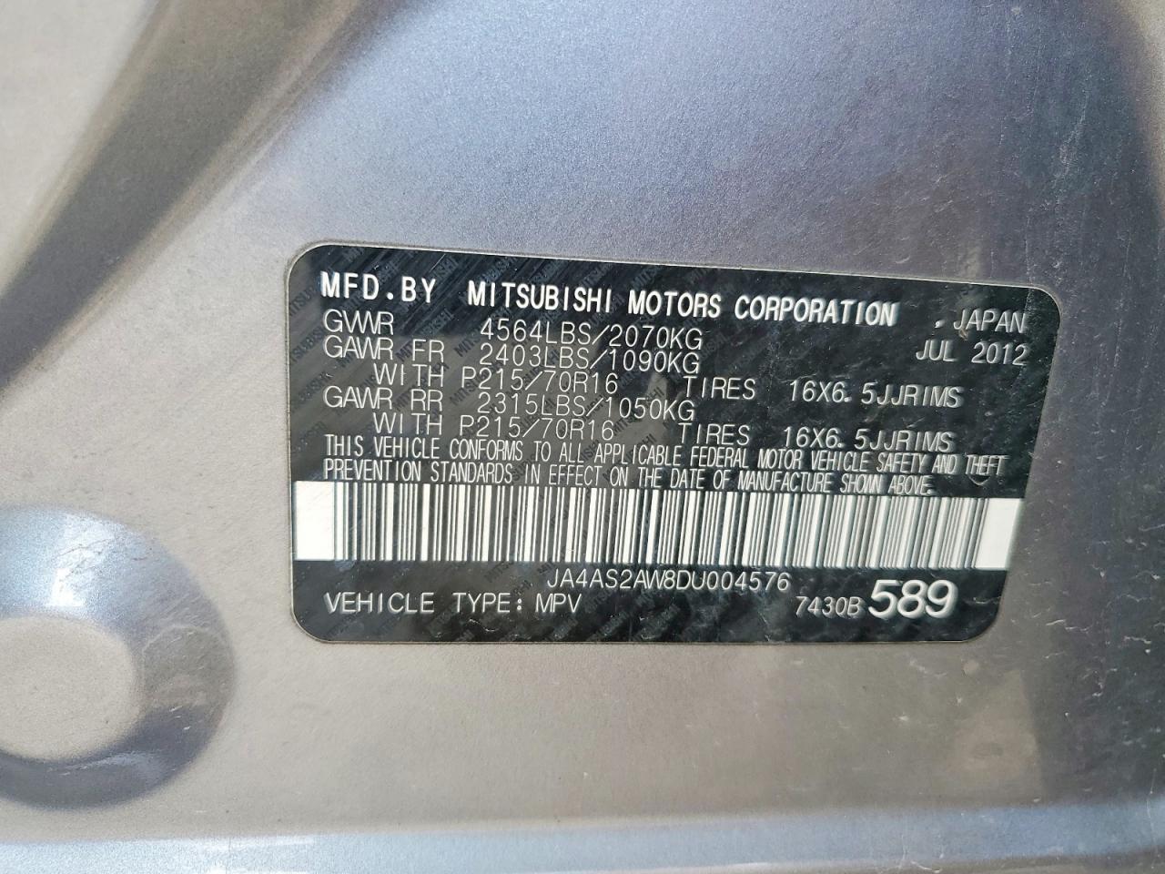 2013 MITSUBISHI outlander