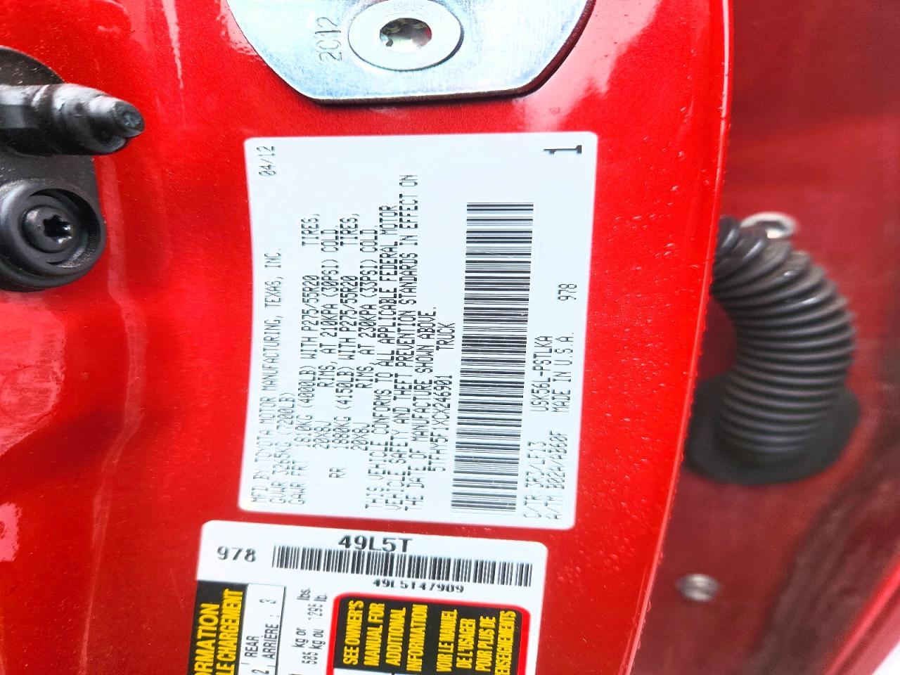 2012 TOYOTA TUNDRA