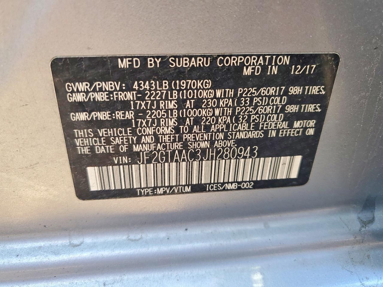 2018 SUBARU Crosstrek