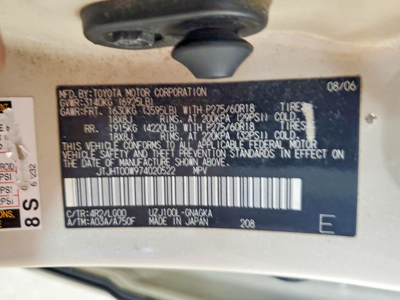 2007 LEXUS Lx 470