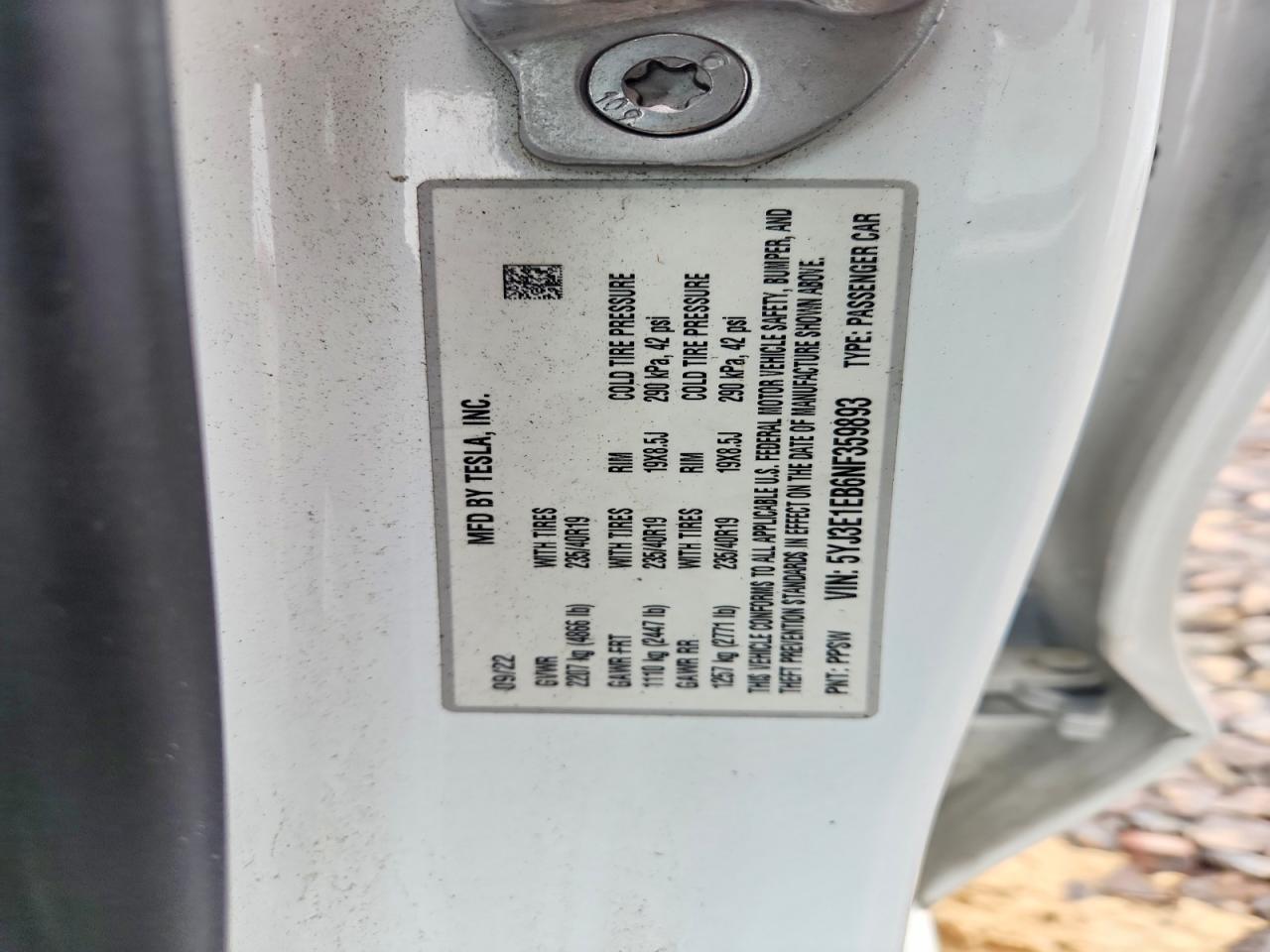 2022 TESLA MODEL 3