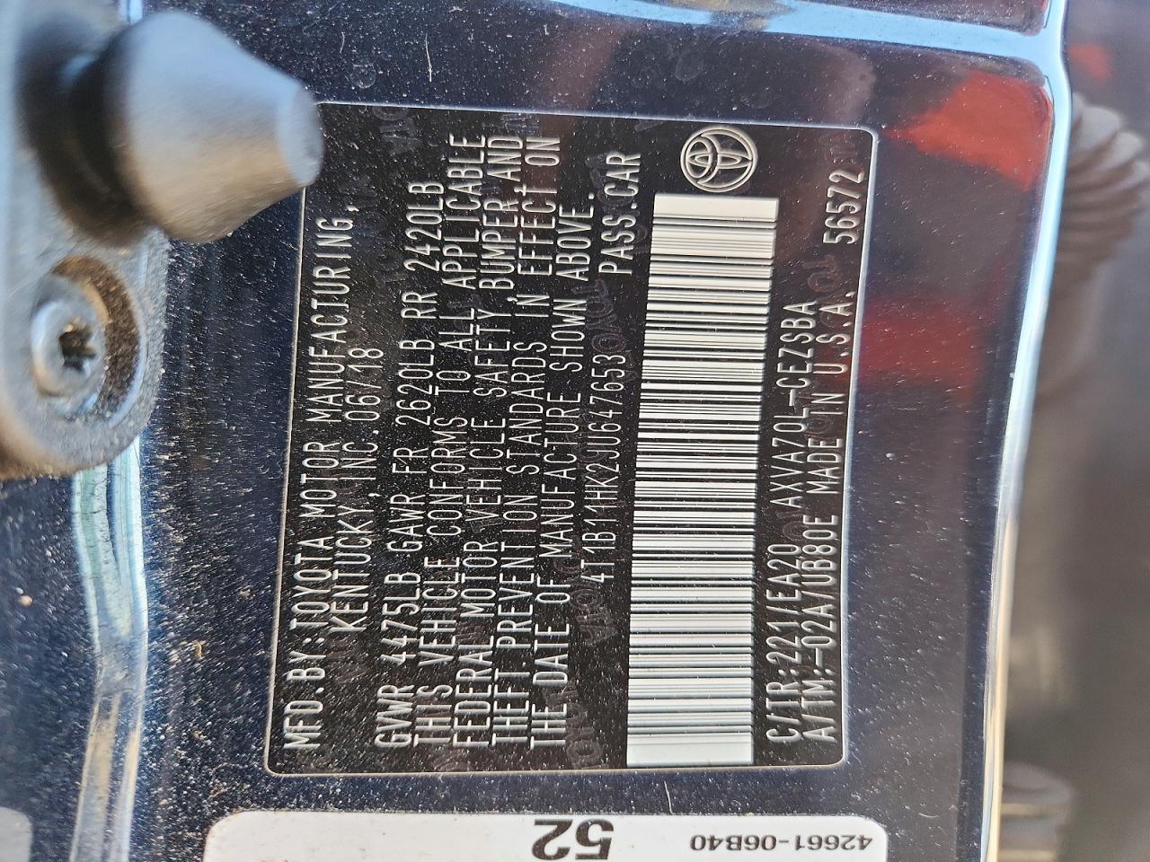 2018 TOYOTA CAMRY