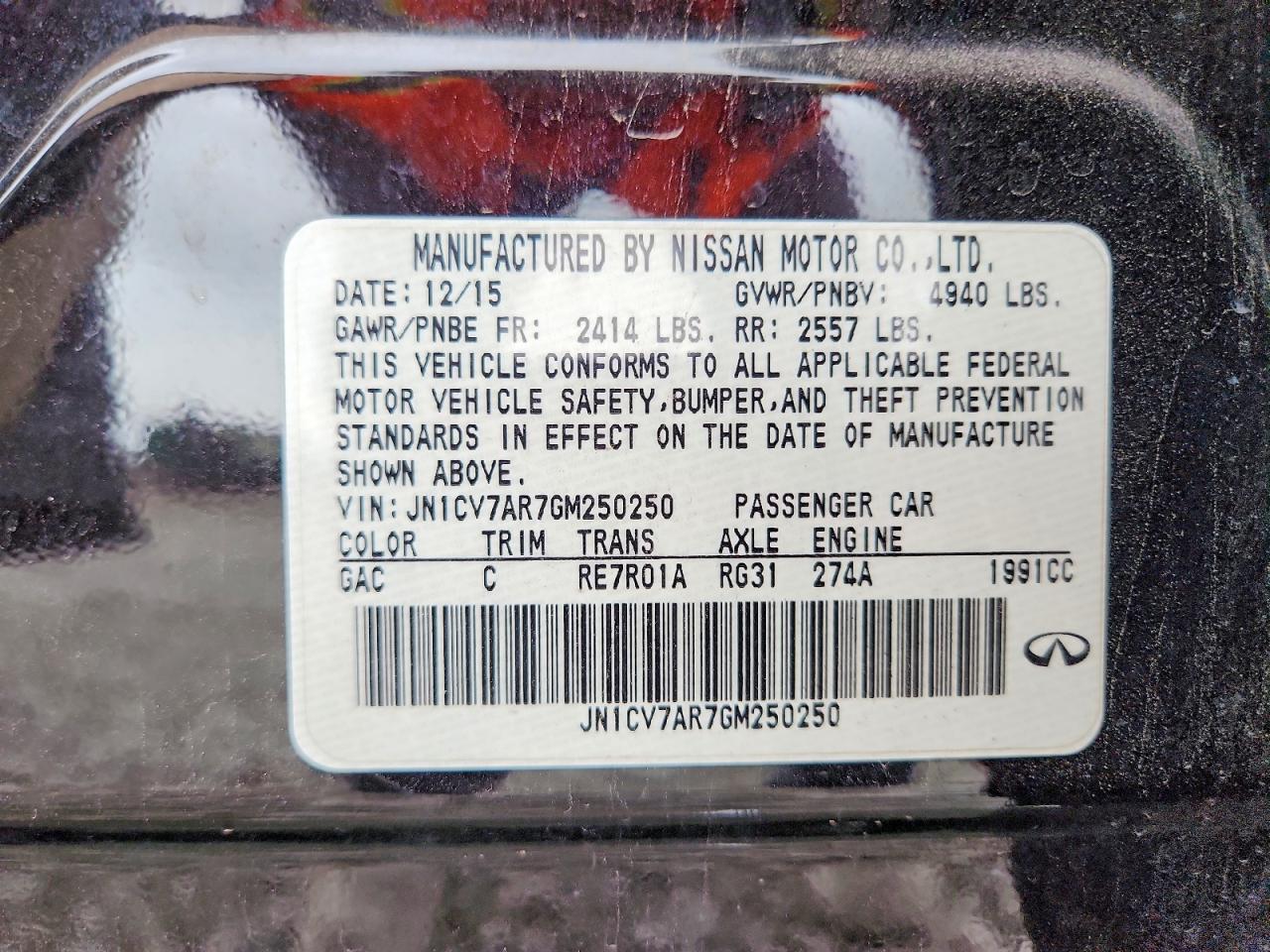 2016 INFINITI Q50
