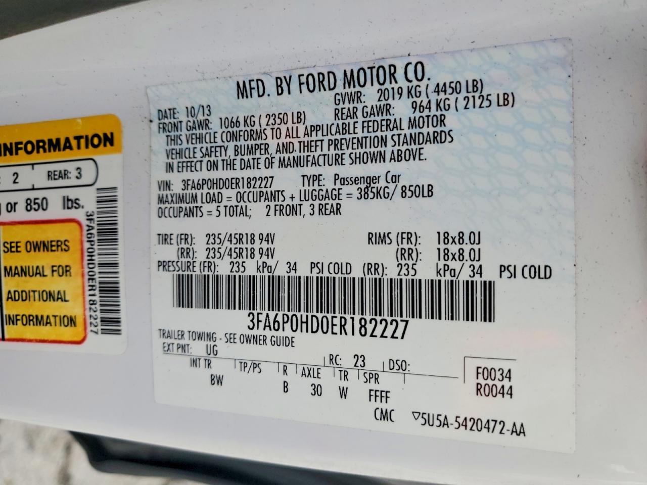 2014 FORD FUSION