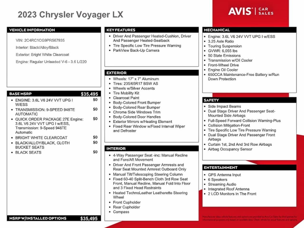 2023 CHRYSLER Voyager