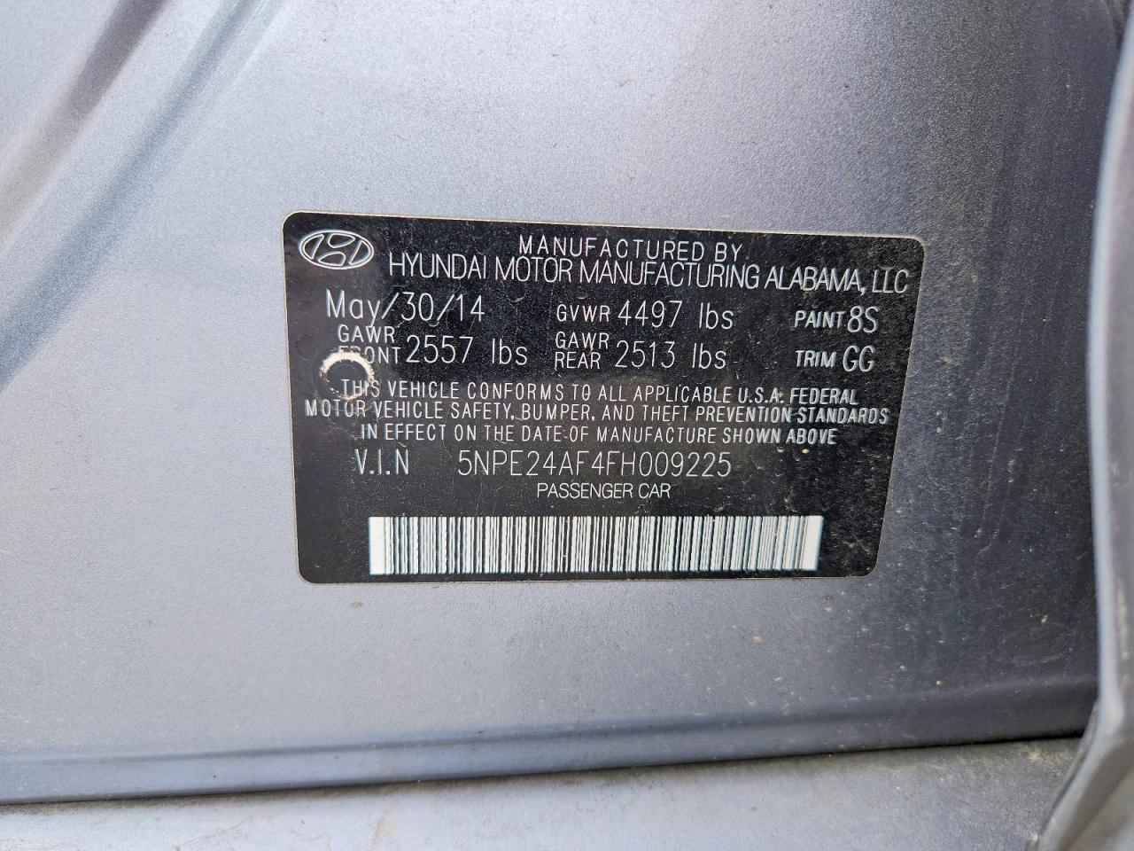 2015 HYUNDAI SONATA
