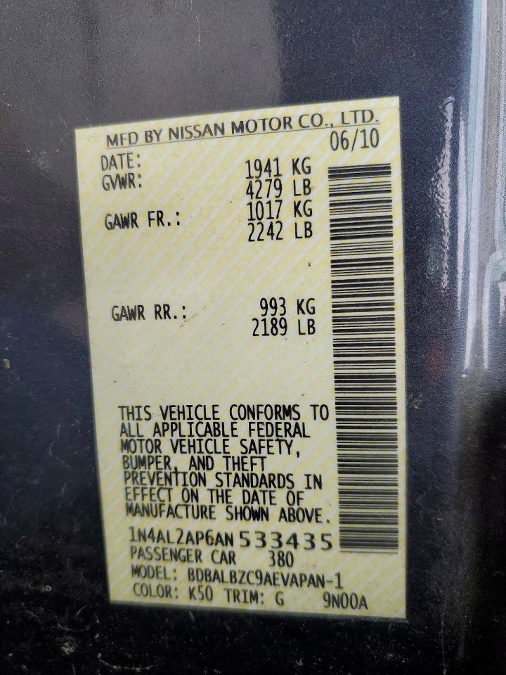 2010 NISSAN ALTIMA