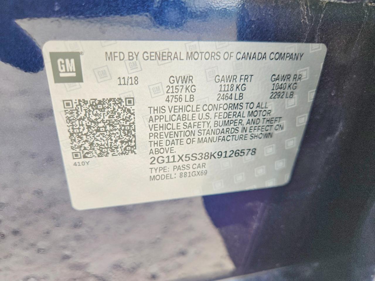 2019 CHEVROLET IMPALA