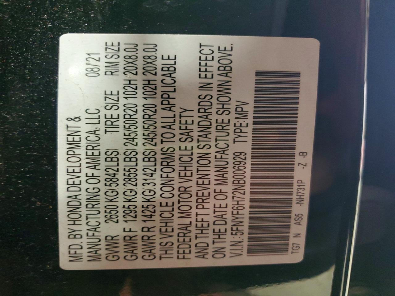2022 HONDA PILOT