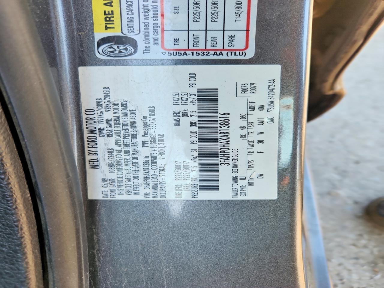 2010 FORD FUSION