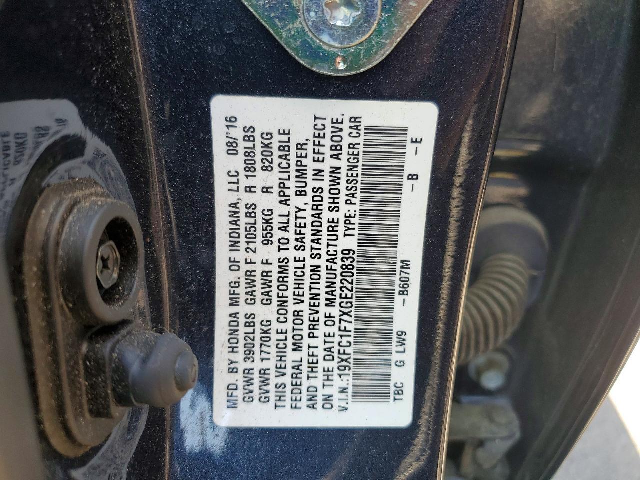 2016 HONDA CIVIC