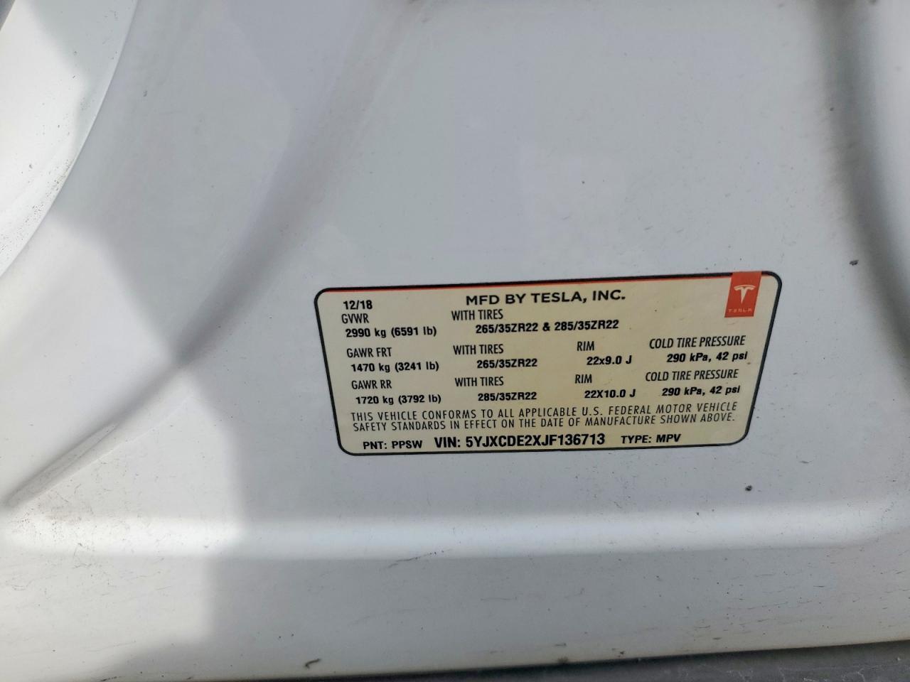2018 TESLA MODEL X