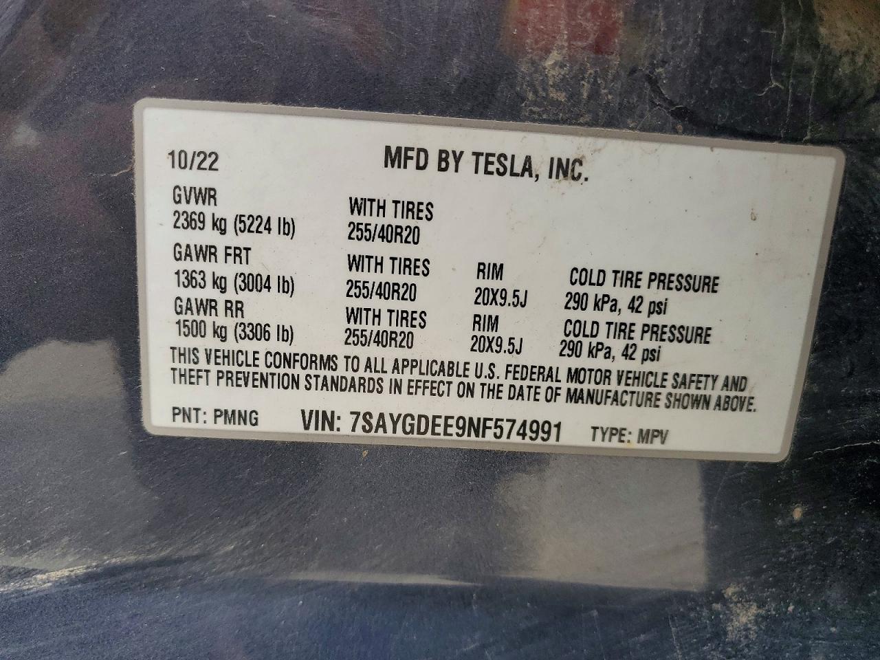 2022 TESLA MODEL Y