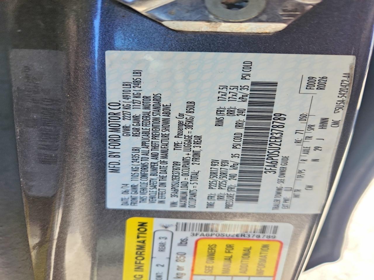 2014 FORD FUSION