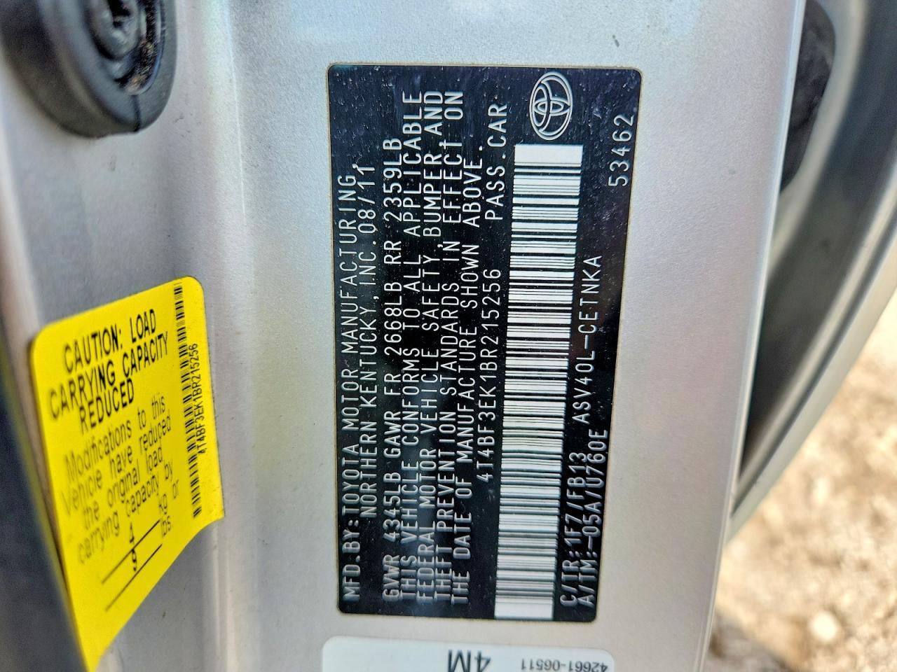 2011 TOYOTA CAMRY
