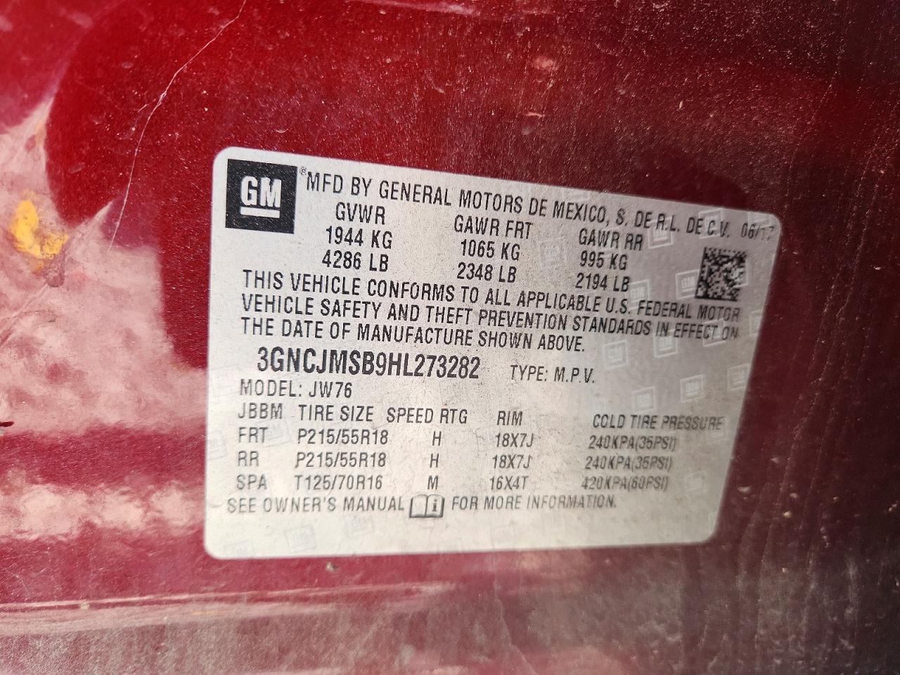 2017 CHEVROLET TRAX