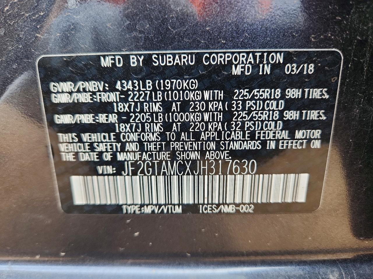 2018 SUBARU Crosstrek
