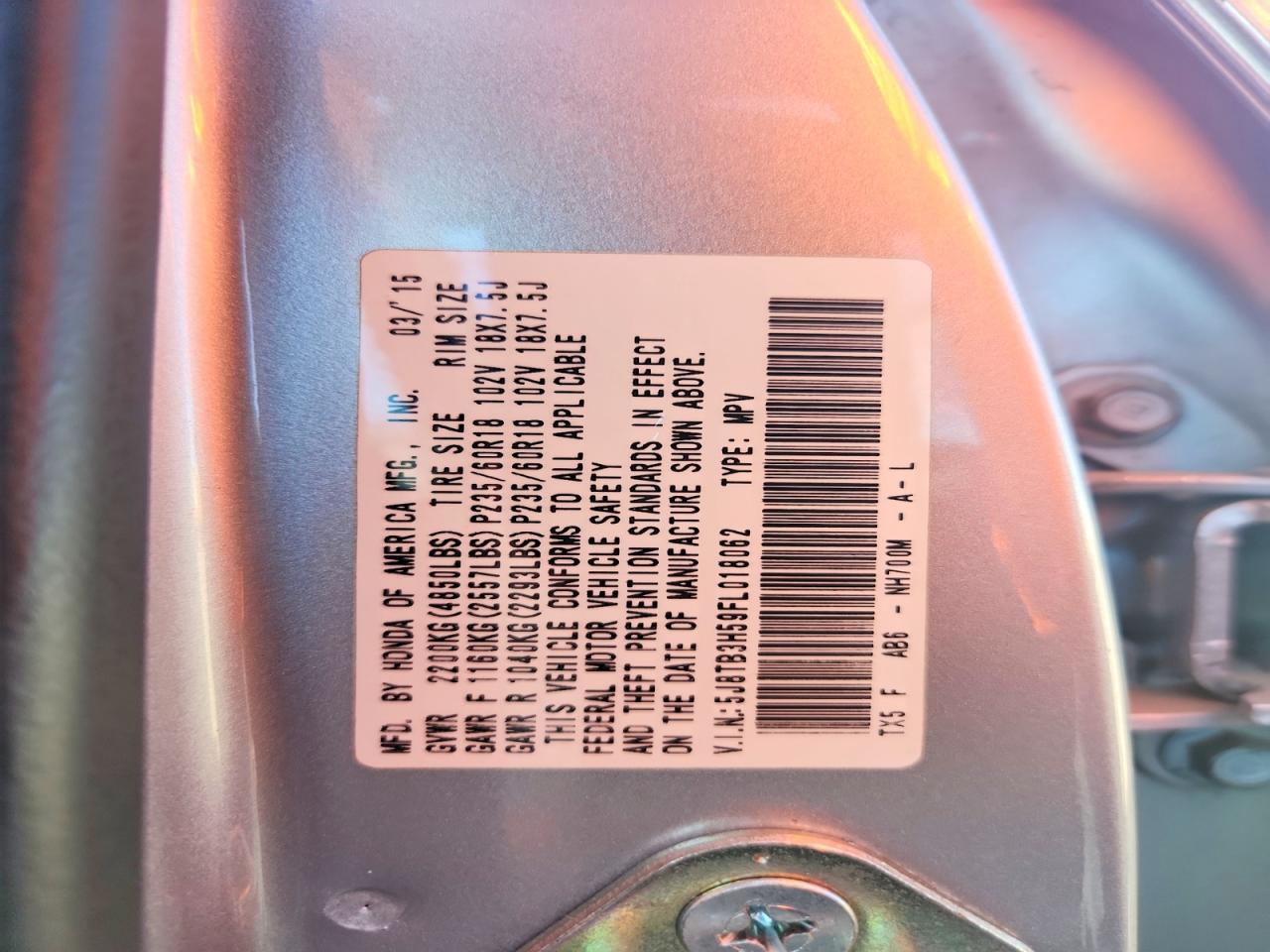 2015 ACURA RDX
