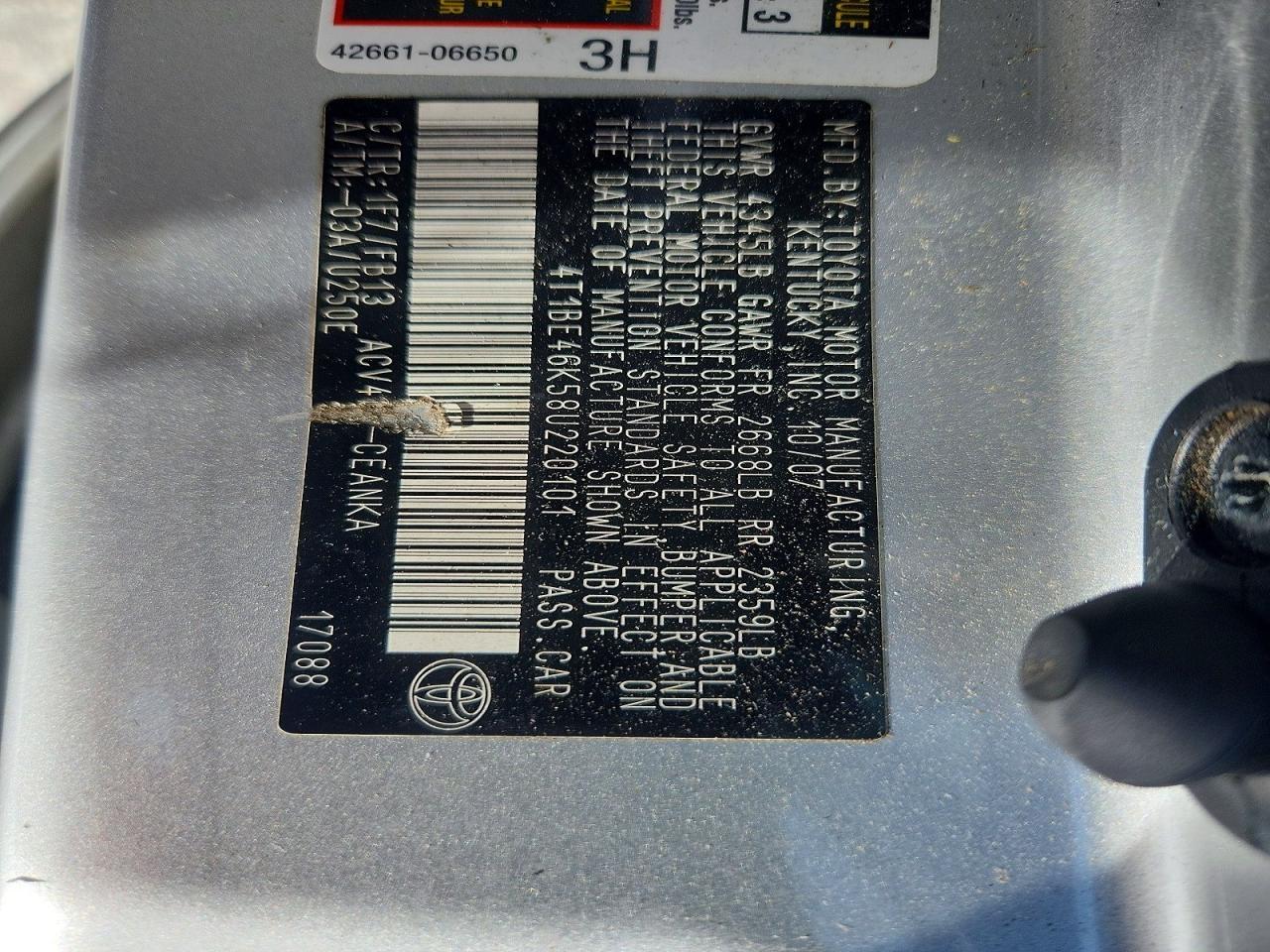 2008 TOYOTA CAMRY
