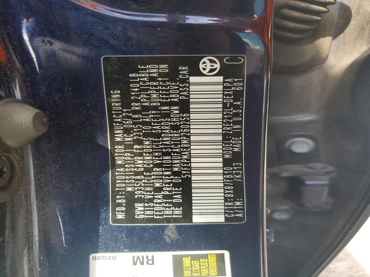 2021 TOYOTA COROLLA