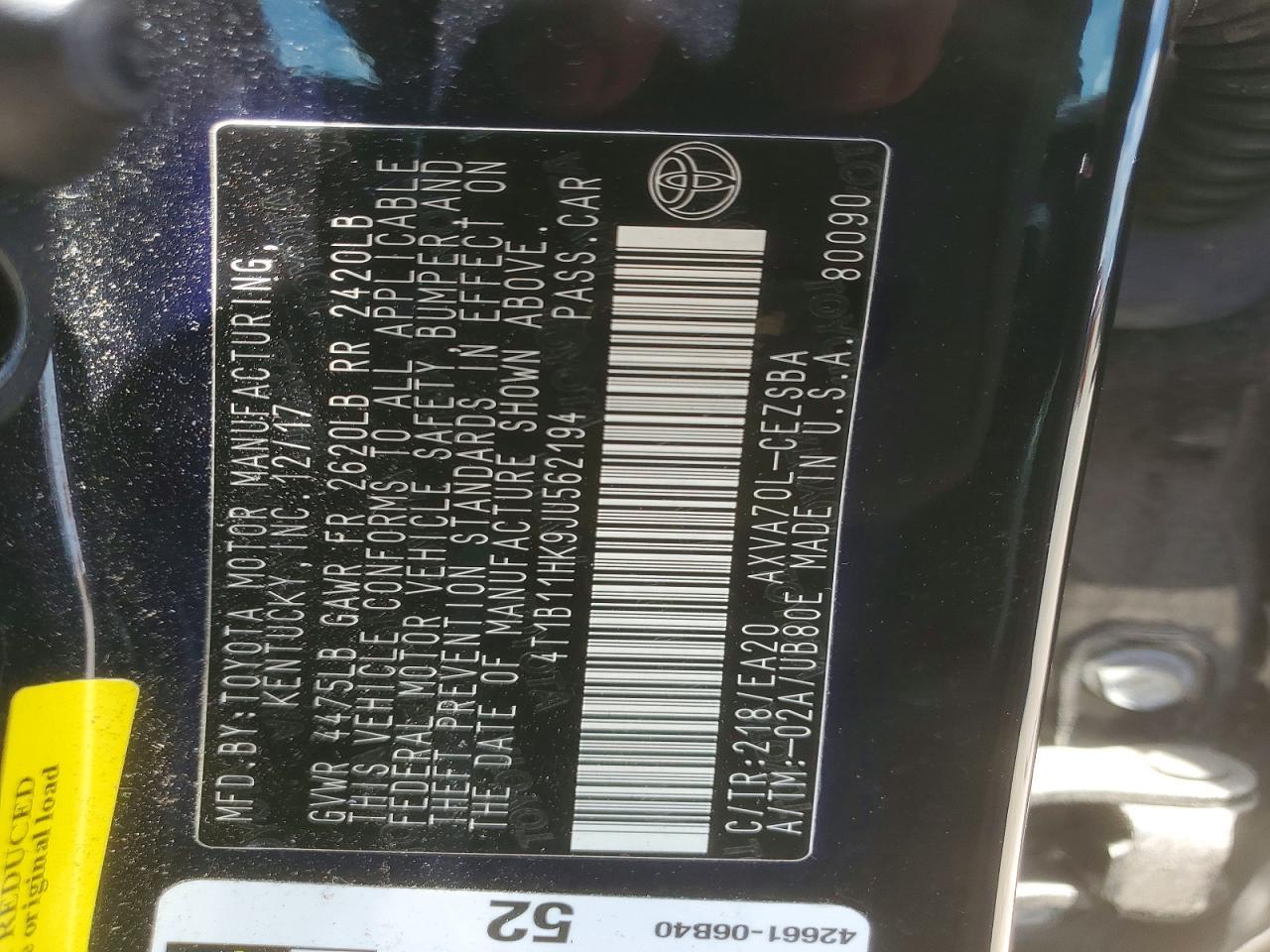2018 TOYOTA CAMRY
