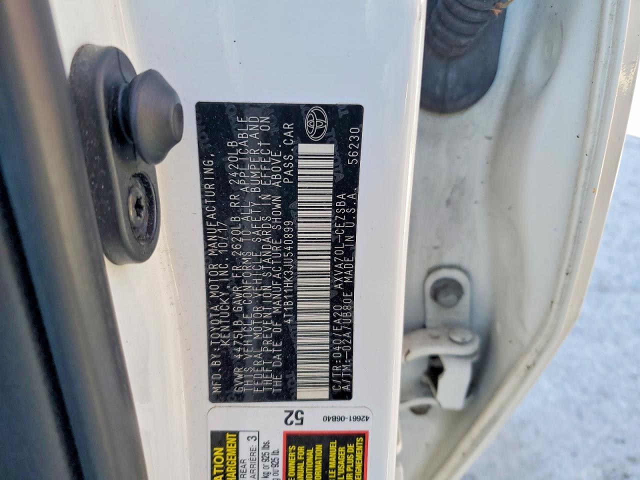 2018 TOYOTA CAMRY