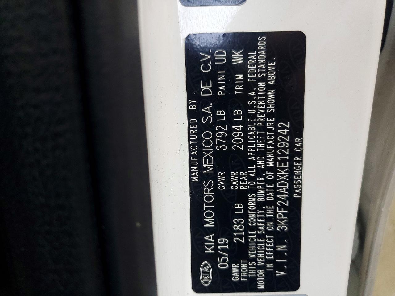 2019 KIA FORTE