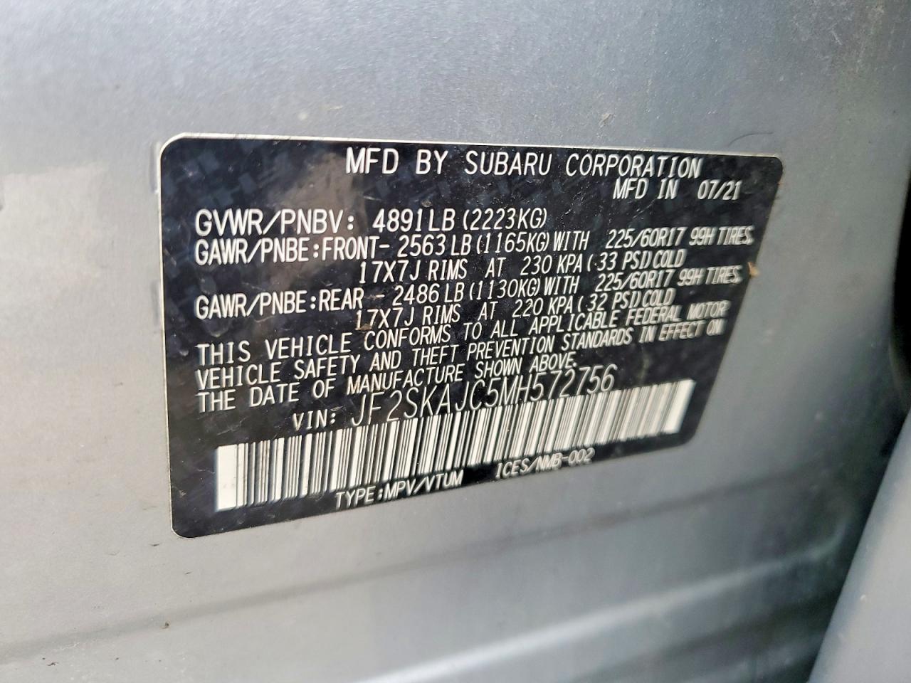 2021 SUBARU FORESTER