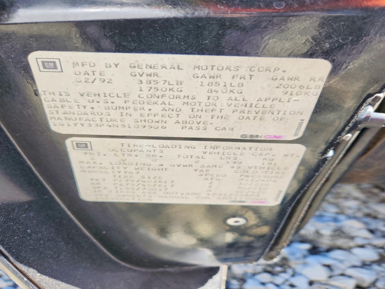 1992 CHEVROLET CORVETTE
