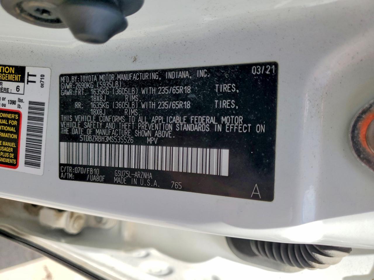 2021 TOYOTA HIGHLANDER