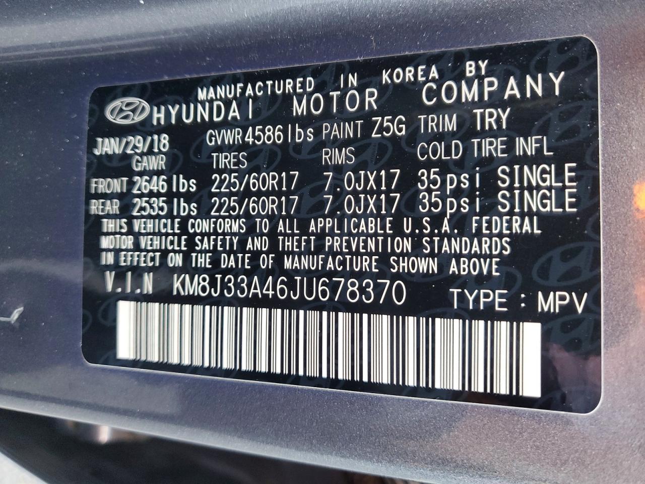 2018 HYUNDAI TUCSON