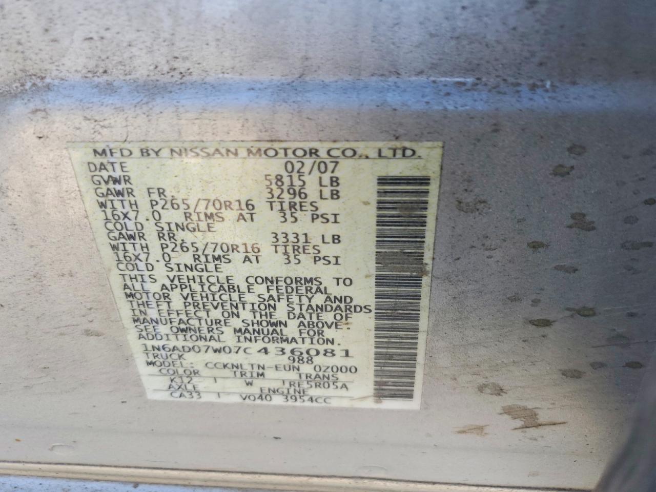 2007 NISSAN Frontier
