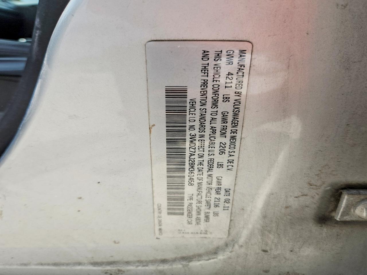 2011 VOLKSWAGEN JETTA