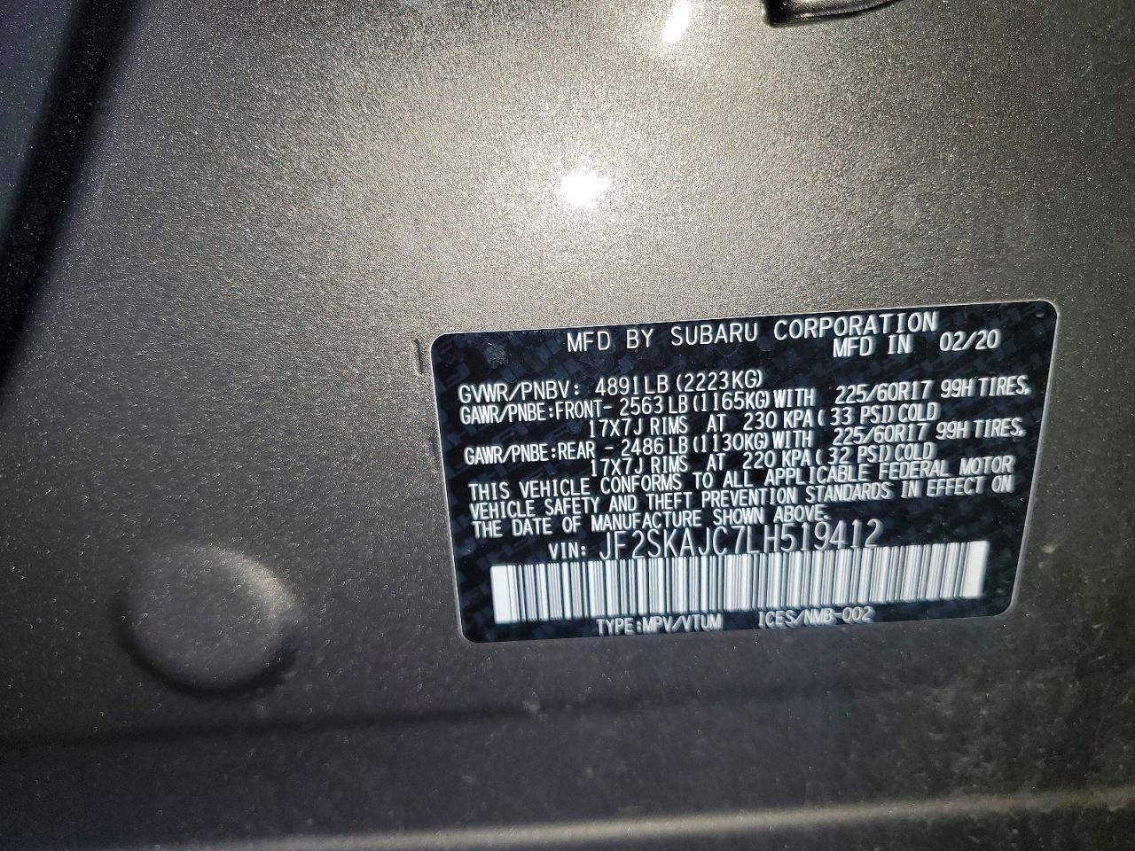2020 SUBARU FORESTER