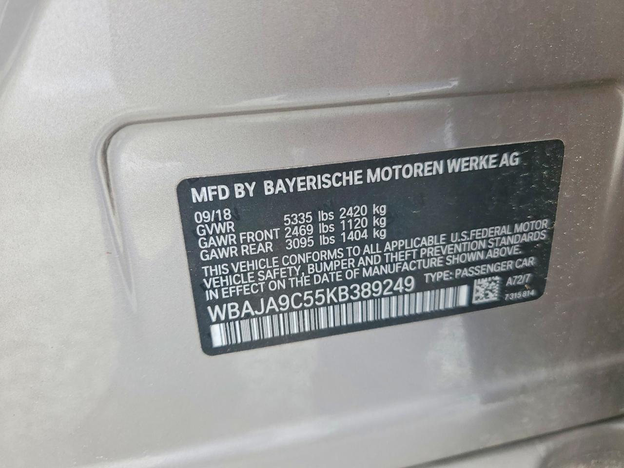 2019 BMW 5 series