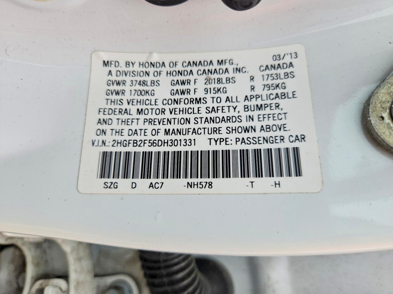 2013 HONDA CIVIC