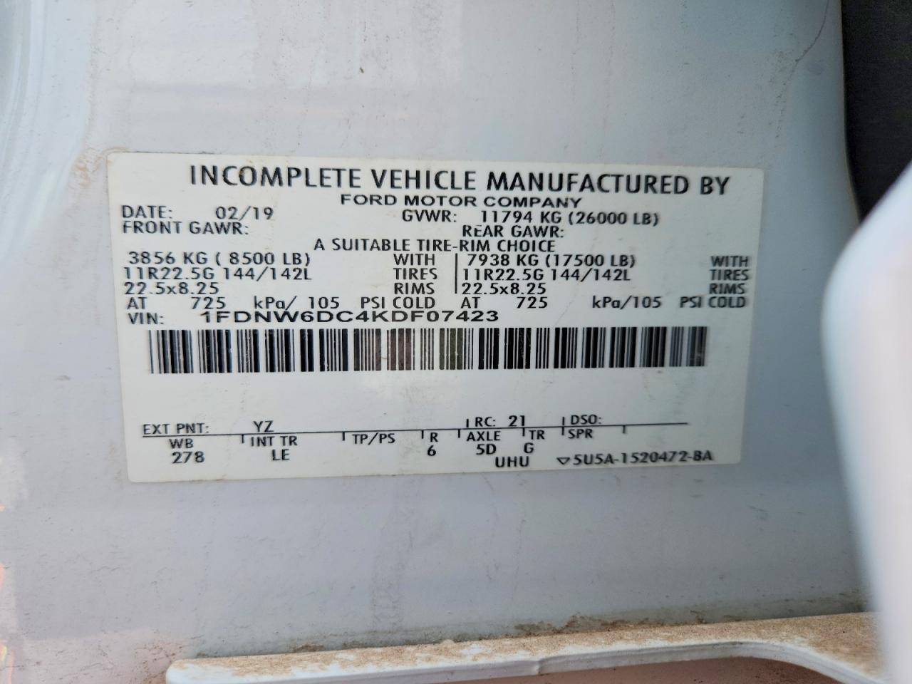 2019 FORD F-650