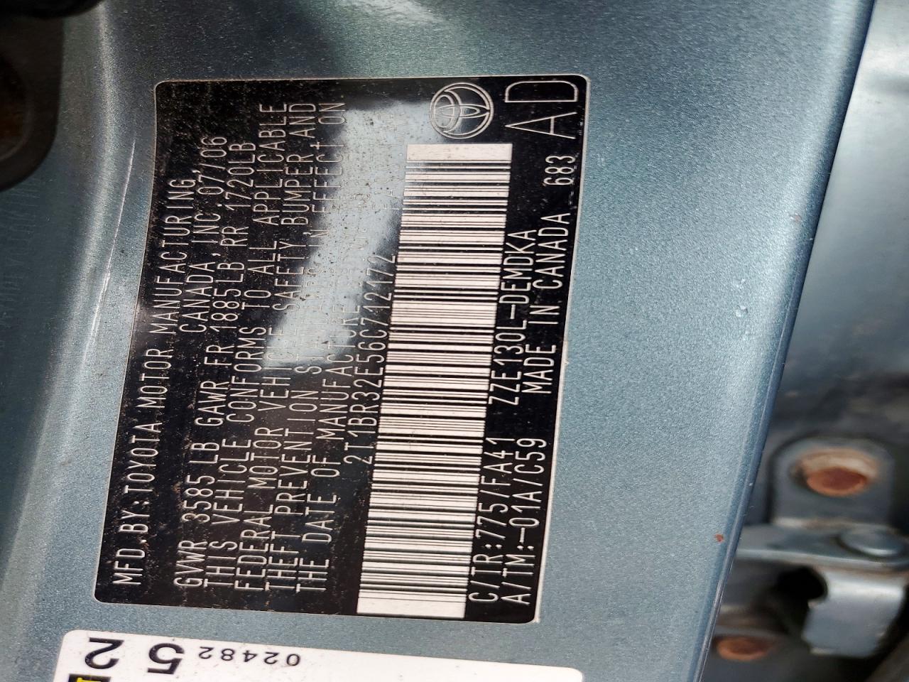 2006 TOYOTA COROLLA
