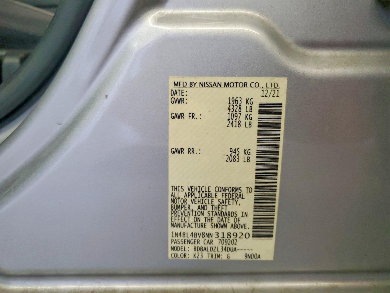2022 NISSAN ALTIMA
