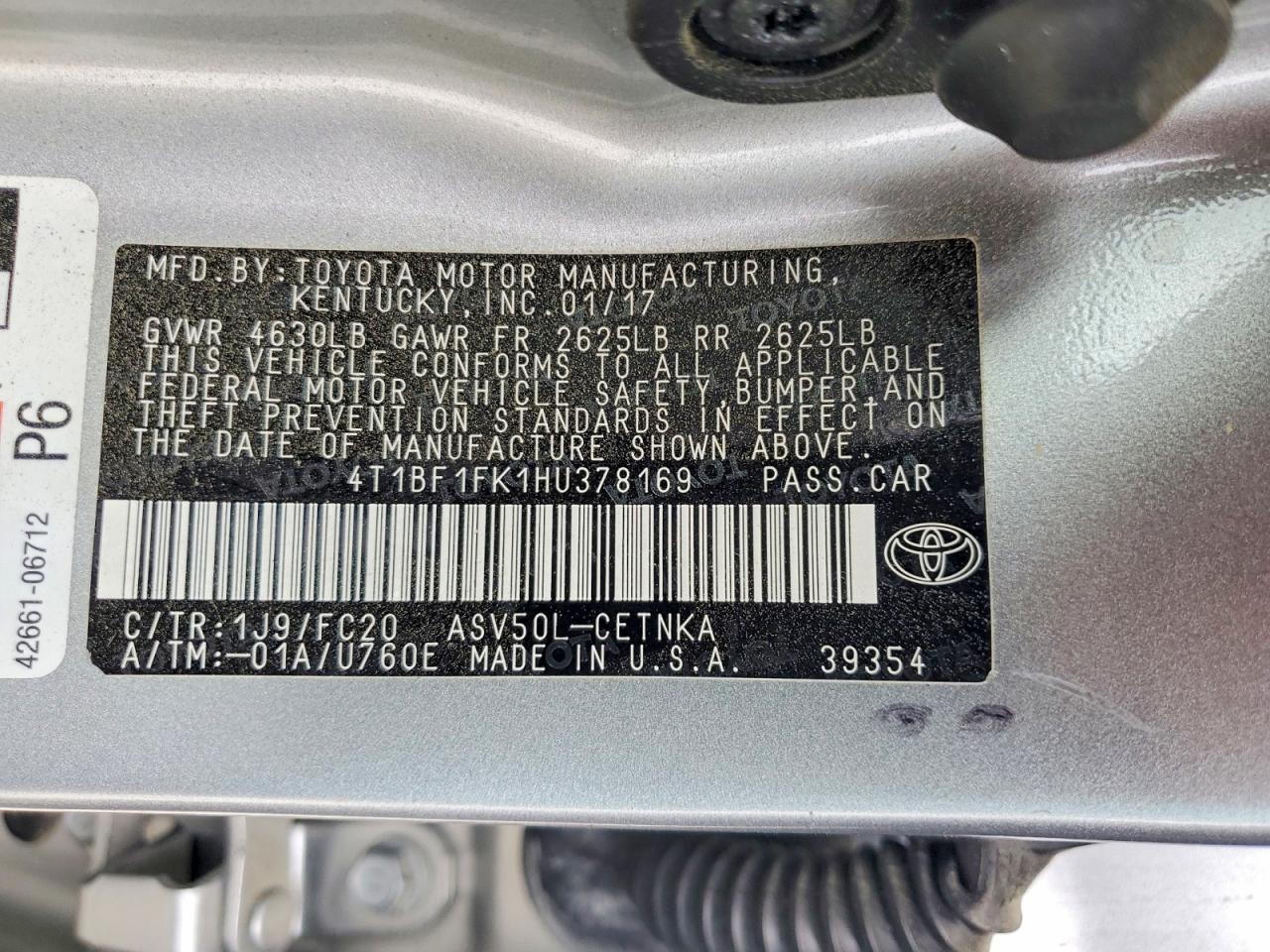 2017 TOYOTA CAMRY