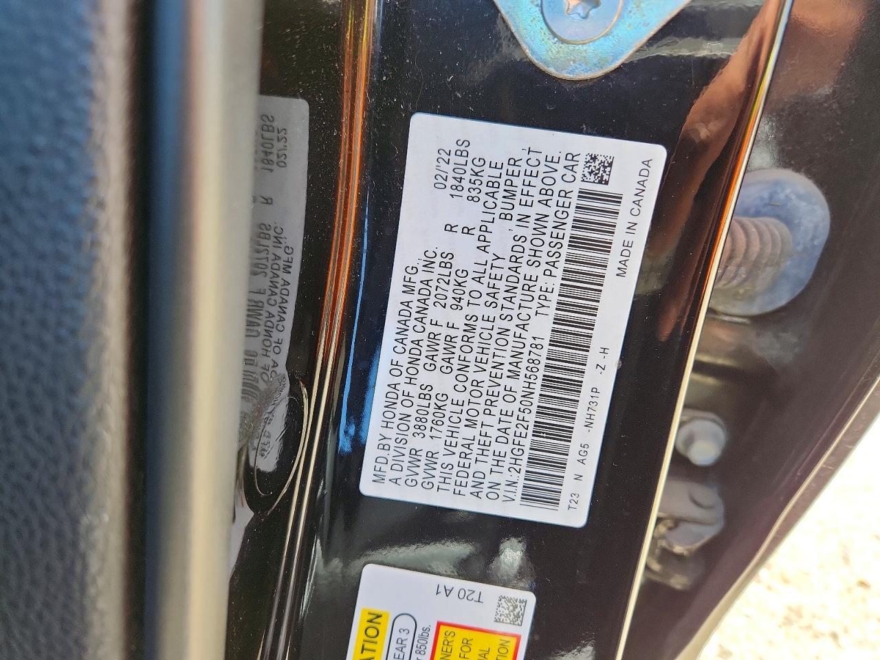 2022 HONDA CIVIC