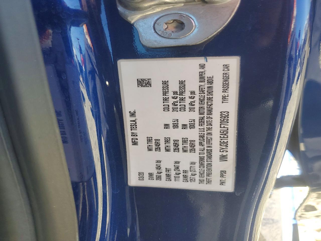 2020 TESLA MODEL 3