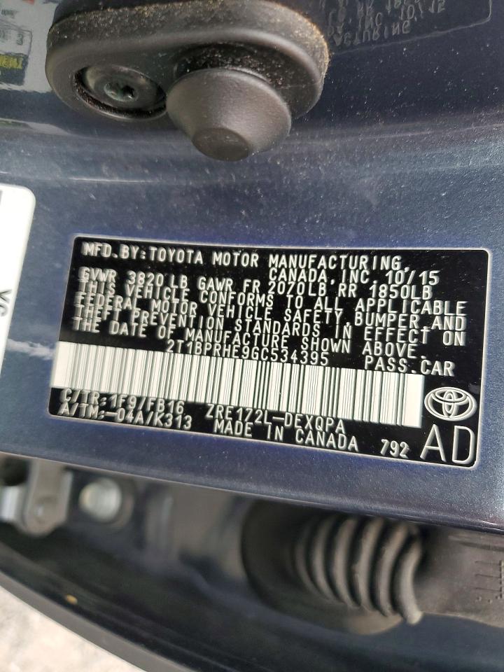 2016 TOYOTA COROLLA