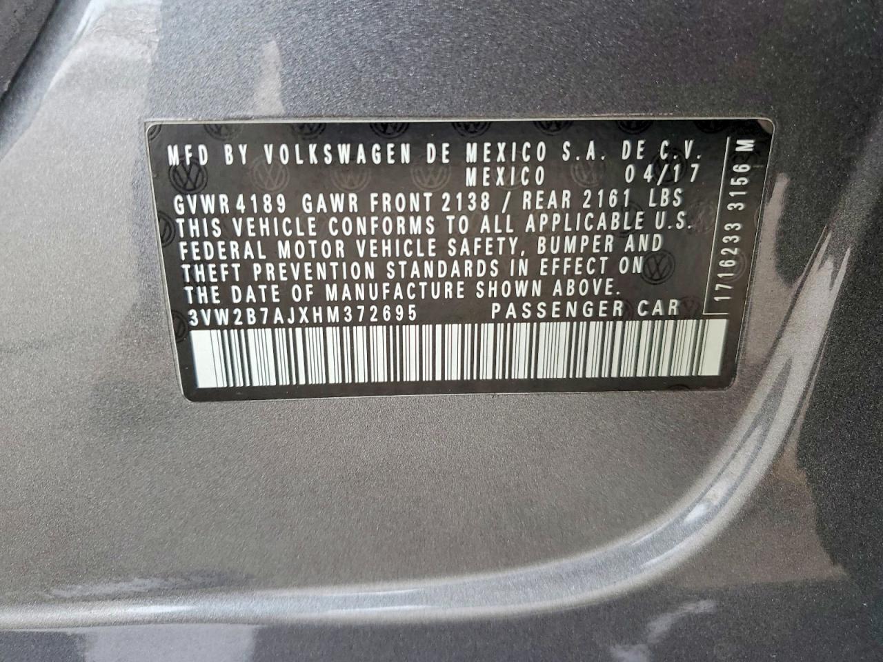 2017 VOLKSWAGEN JETTA