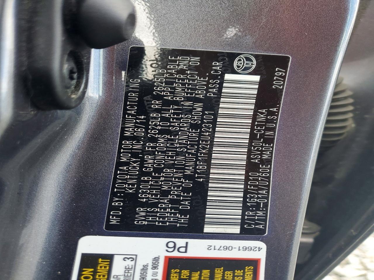 2014 TOYOTA CAMRY