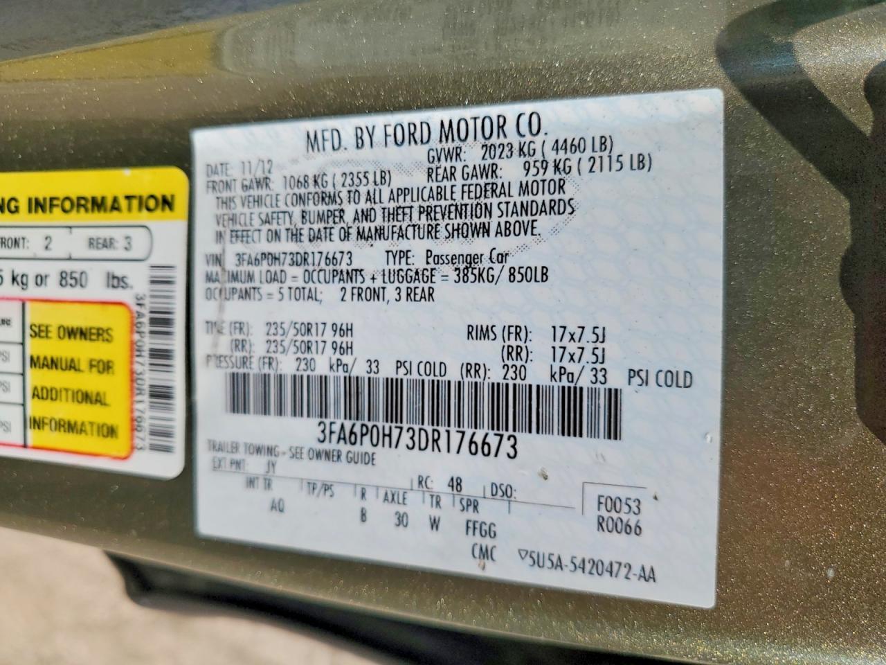 2013 FORD FUSION