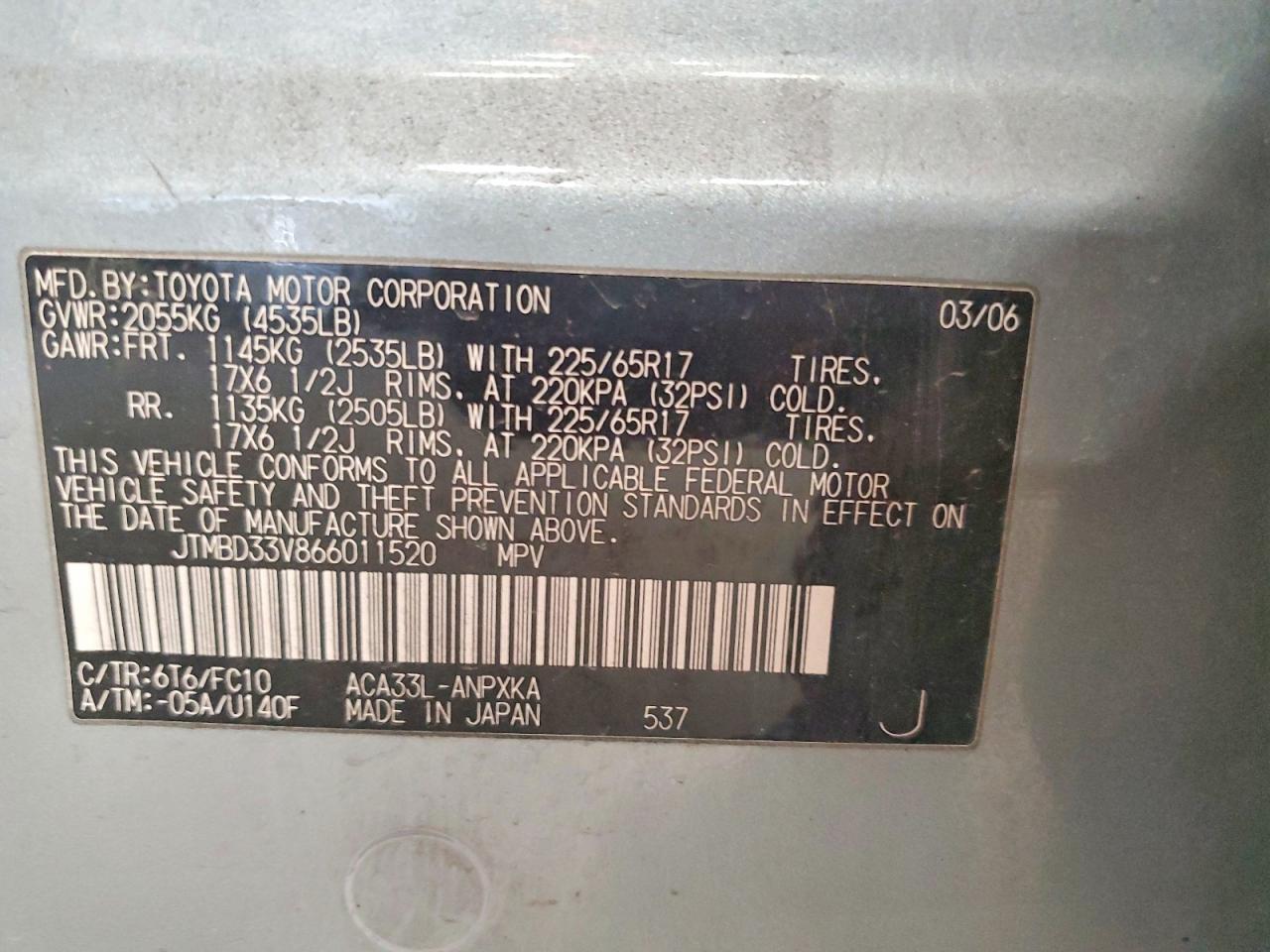 2006 TOYOTA RAV4