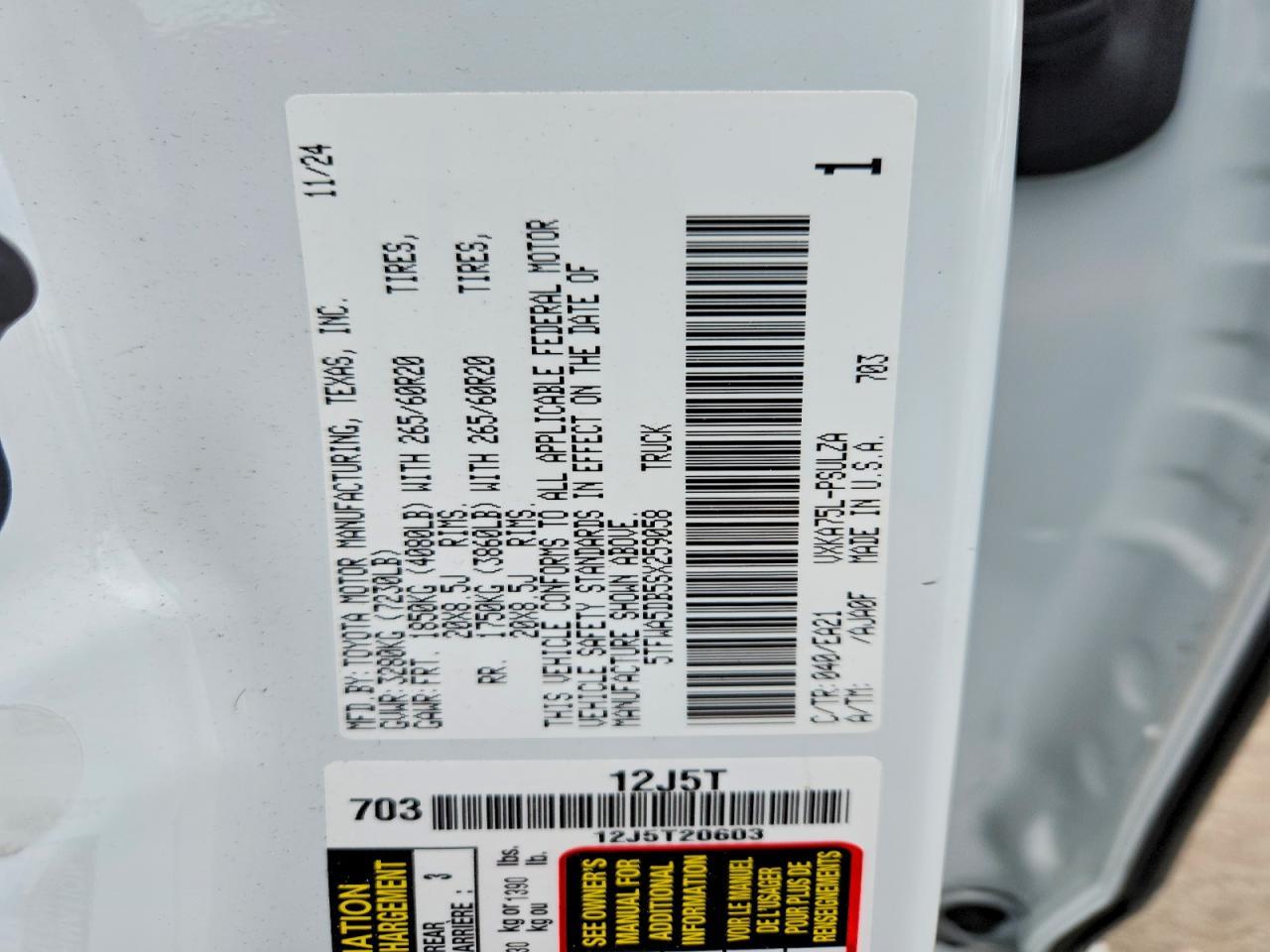2025 TOYOTA TUNDRA