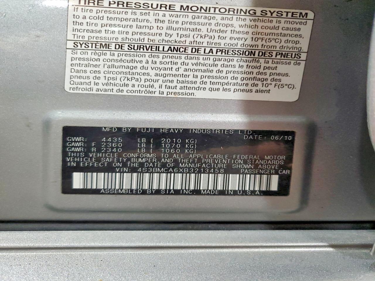 2011 SUBARU Legacy