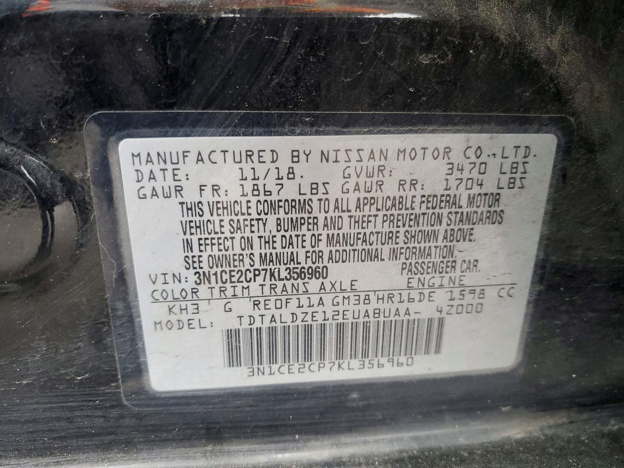 2019 NISSAN Versa Note